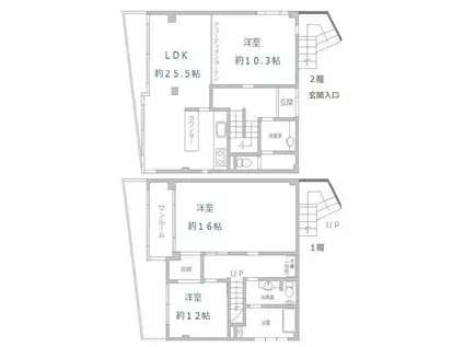 ビューテラス小日向(3LDK/2階)の間取り写真