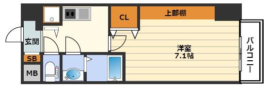 W-STYLE大阪駅前(1K/14階)の間取り写真