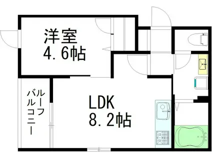 プリマ ヴィータ(1LDK/3階)の間取り写真