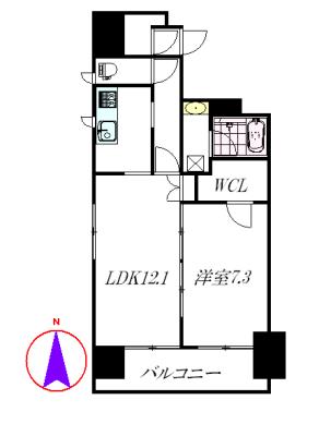 アリュージュ両国(1LDK/2階)の間取り写真