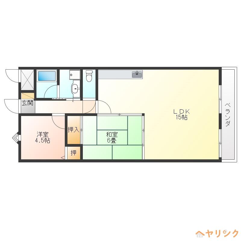 エクセレント伸和(2LDK/2階)の間取り写真