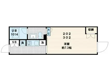 FULLEA代々木(1K/3階)の間取り写真