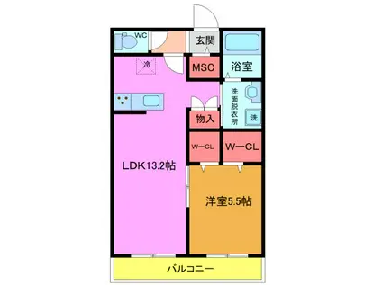 エスポワール芝山(1LDK/1階)の間取り写真