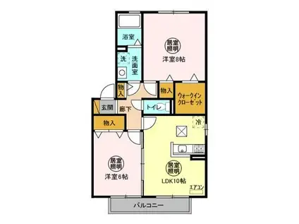 ハピネス A・B(2LDK/1階)の間取り写真