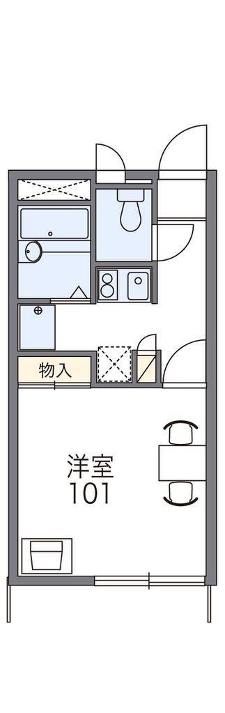 レオパレスリバーサイドテラス(1K/1階)の間取り写真