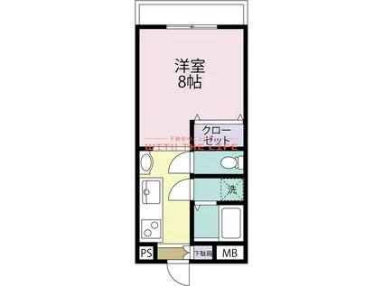 第3コーポ江頭(1K/4階)の間取り写真