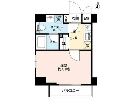 GRAND CONCIERGE 恵比寿 グランドコンシェルジュ恵比寿(1K/9階)の間取り写真