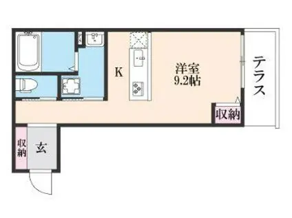 RUHE柴島(ワンルーム/1階)の間取り写真