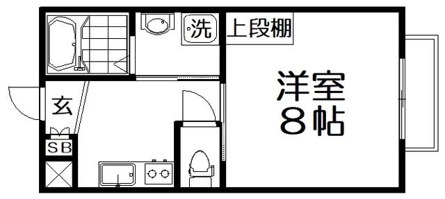 クラウディア長尾(1K/1階)の間取り写真