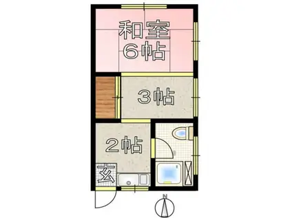 杉本ビル(2K/4階)の間取り写真