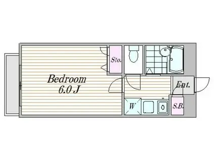 メゾンドルミエール(1K/1階)の間取り写真