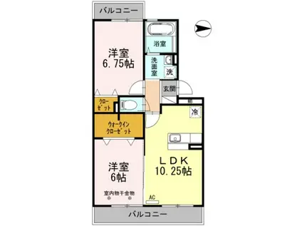 ベルウィル・メゾン(2LDK/3階)の間取り写真