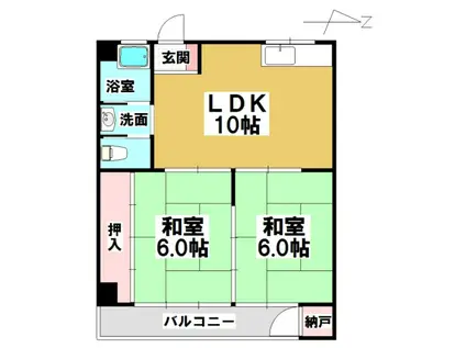 ミヅホビル(2LDK/3階)の間取り写真