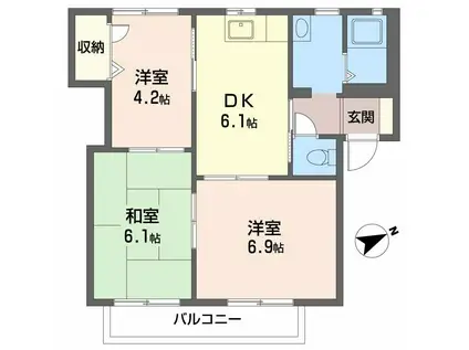 メゾンエイト(3DK/2階)の間取り写真