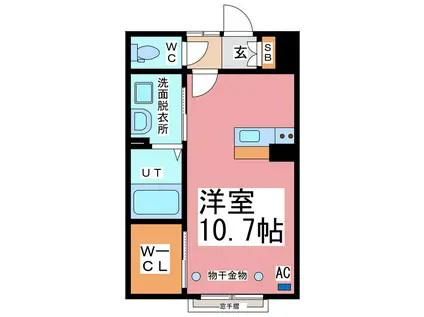 メゾン プレジール(ワンルーム/2階)の間取り写真