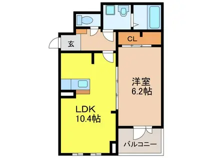 ブルックIII(1LDK/1階)の間取り写真