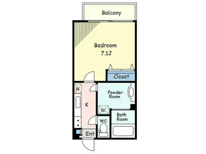 オルタンシアV(1K/1階)の間取り写真