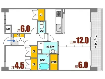 メゾンドスリーゼ(3LDK/3階)の間取り写真
