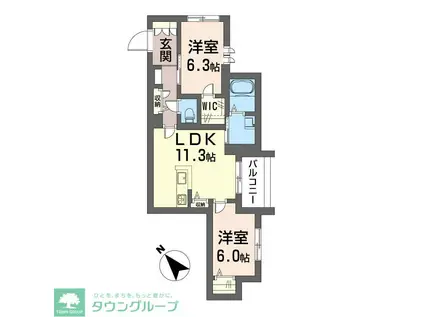 ラムール・ド・センケイII(2LDK/3階)の間取り写真