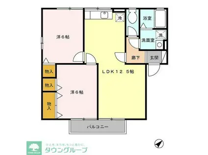 シャンエピナールA棟(2LDK/2階)の間取り写真