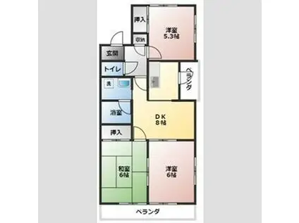 ルミエールA(3DK/1階)の間取り写真