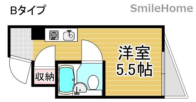 アーバンシティ岸里PART2(ワンルーム/4階)の間取り写真