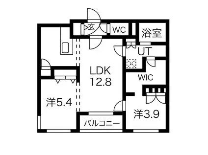 カレラ菊水(2LDK/4階)の間取り写真