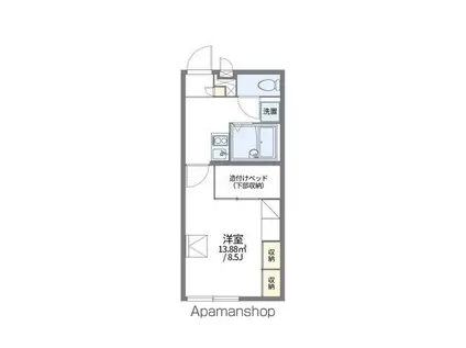 レオパレスおおせぎ I(1K/1階)の間取り写真