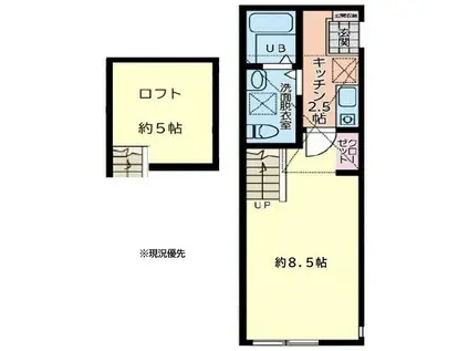 グランテラス(1K/1階)の間取り写真