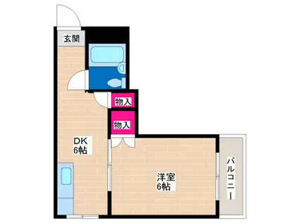 ユニ長吉ビル(1DK/3階)の間取り写真