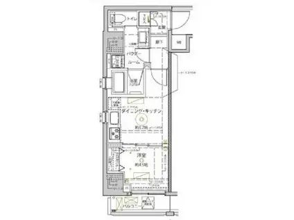 クレイシア秋葉原ラグゼスウィート(1DK/2階)の間取り写真