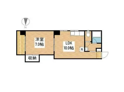 大黒マンション(1LDK/5階)の間取り写真