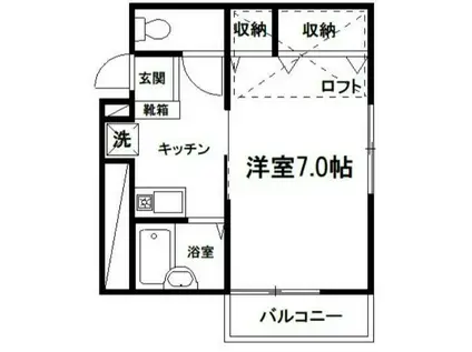 サンシャインII(1K/2階)の間取り写真