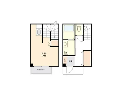 LIEN―A(ワンルーム/1階)の間取り写真