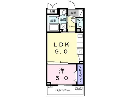 カステロ板橋本町(1LDK/4階)の間取り写真