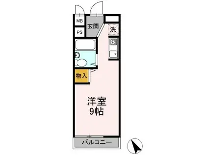 サザンクロスハイム(1K/1階)の間取り写真