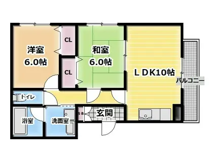 Tコート(2LDK/1階)の間取り写真