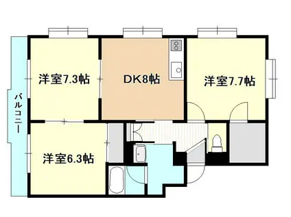 イーストフィールド(3DK/3階)の間取り写真