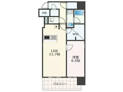 RJRプレシア熊本駅前(1LDK/11階)の間取り写真