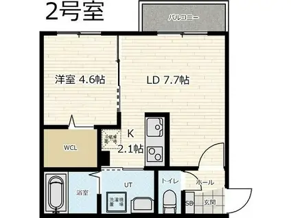 URBAN FLATS平岸II(1LDK/3階)の間取り写真