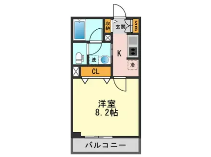 AMAZING RESIDENCE(1K/1階)の間取り写真