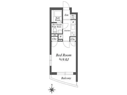 CIELO WISTERIA(1K/4階)の間取り写真