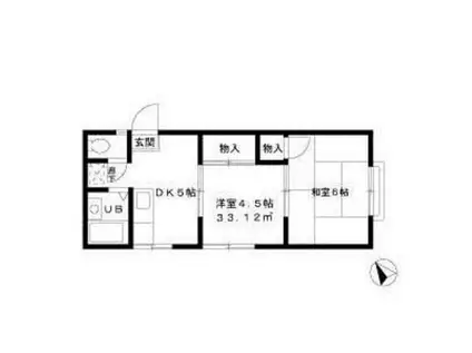 エステート33(2K/2階)の間取り写真