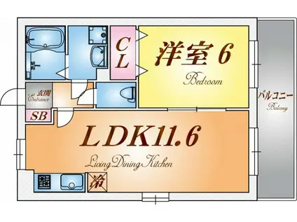 リビングI(1LDK/2階)の間取り写真