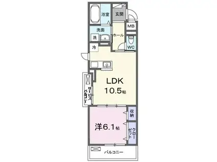 フルール近江(1LDK/2階)の間取り写真
