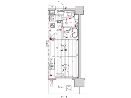 ガーラ・グランディ木場公園(2K/5階)の間取り写真