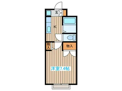 サンハイツ子平町(1K/2階)の間取り写真
