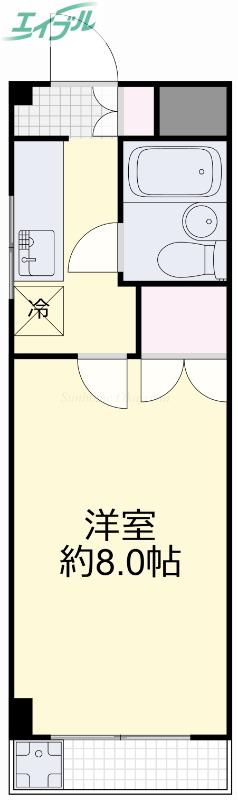 グランドア(1K/3階)の間取り写真