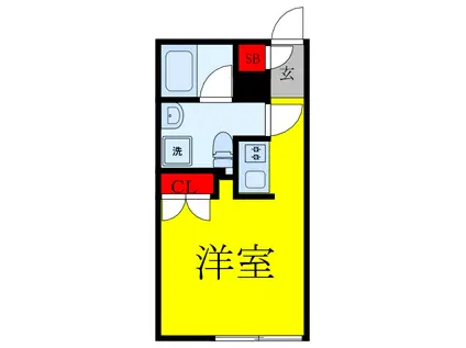 王子本町2丁目北棟(ワンルーム/3階)の間取り写真