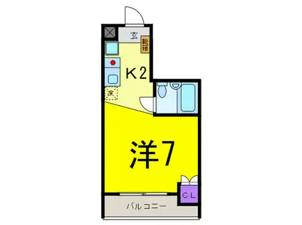 エミネントハウス(1K/2階)の間取り写真
